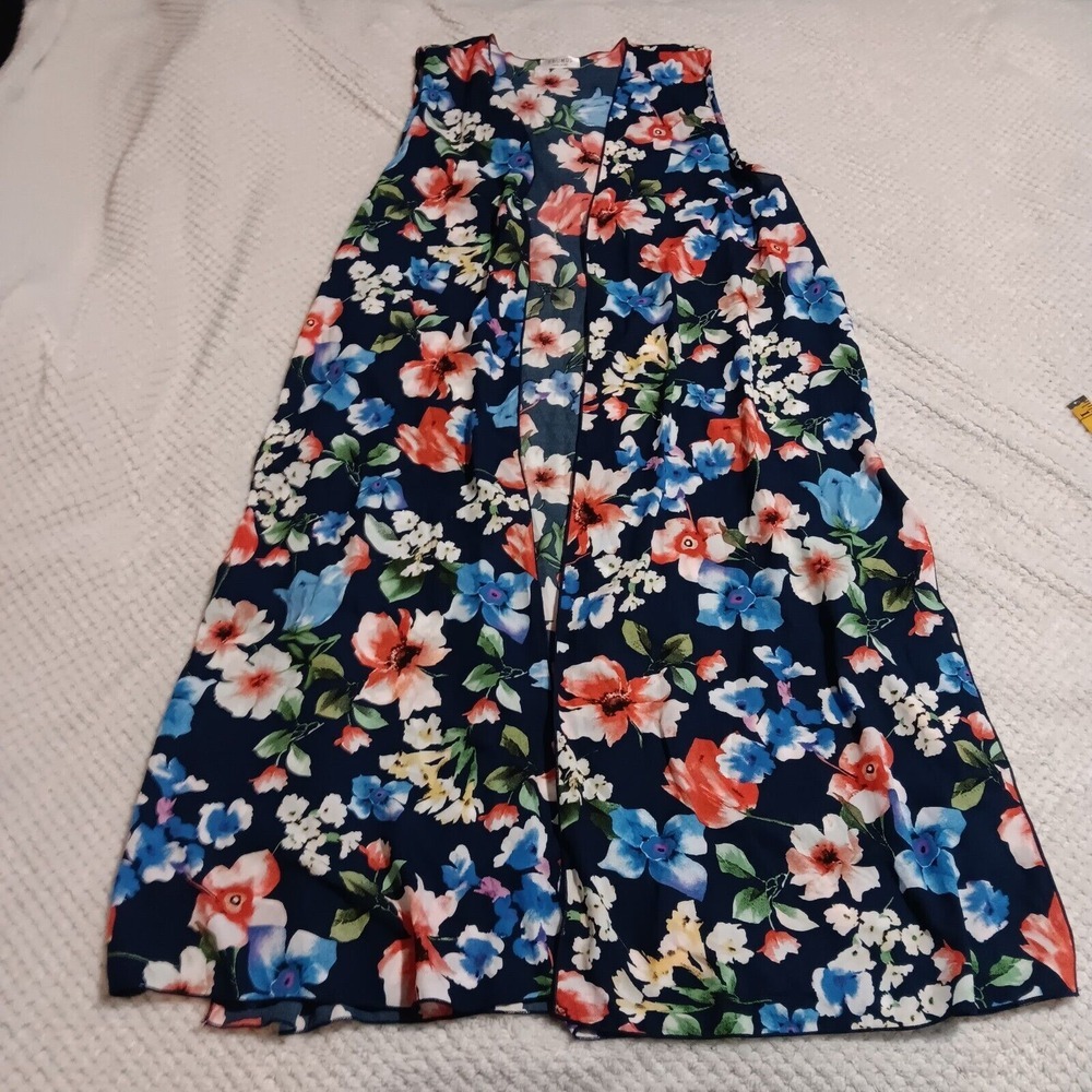 Frumos USA Made Long Line Fairy Whimsy Girly Floral Sleeveless Open Kimono 3X